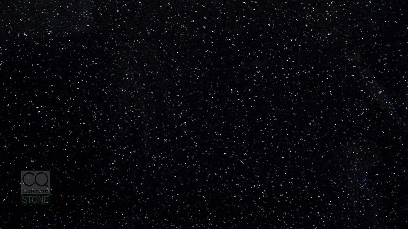 Full slab of Glitter Noir CQC137 black quartz from Classic Quartz Stone
