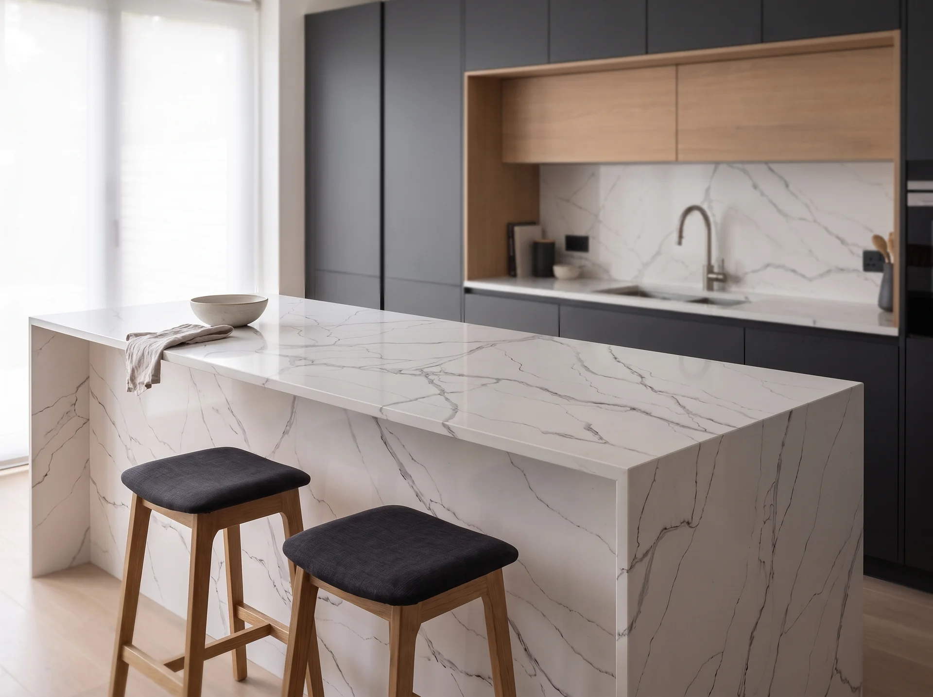 Atlanta quartz worktop close-up showing surface detail