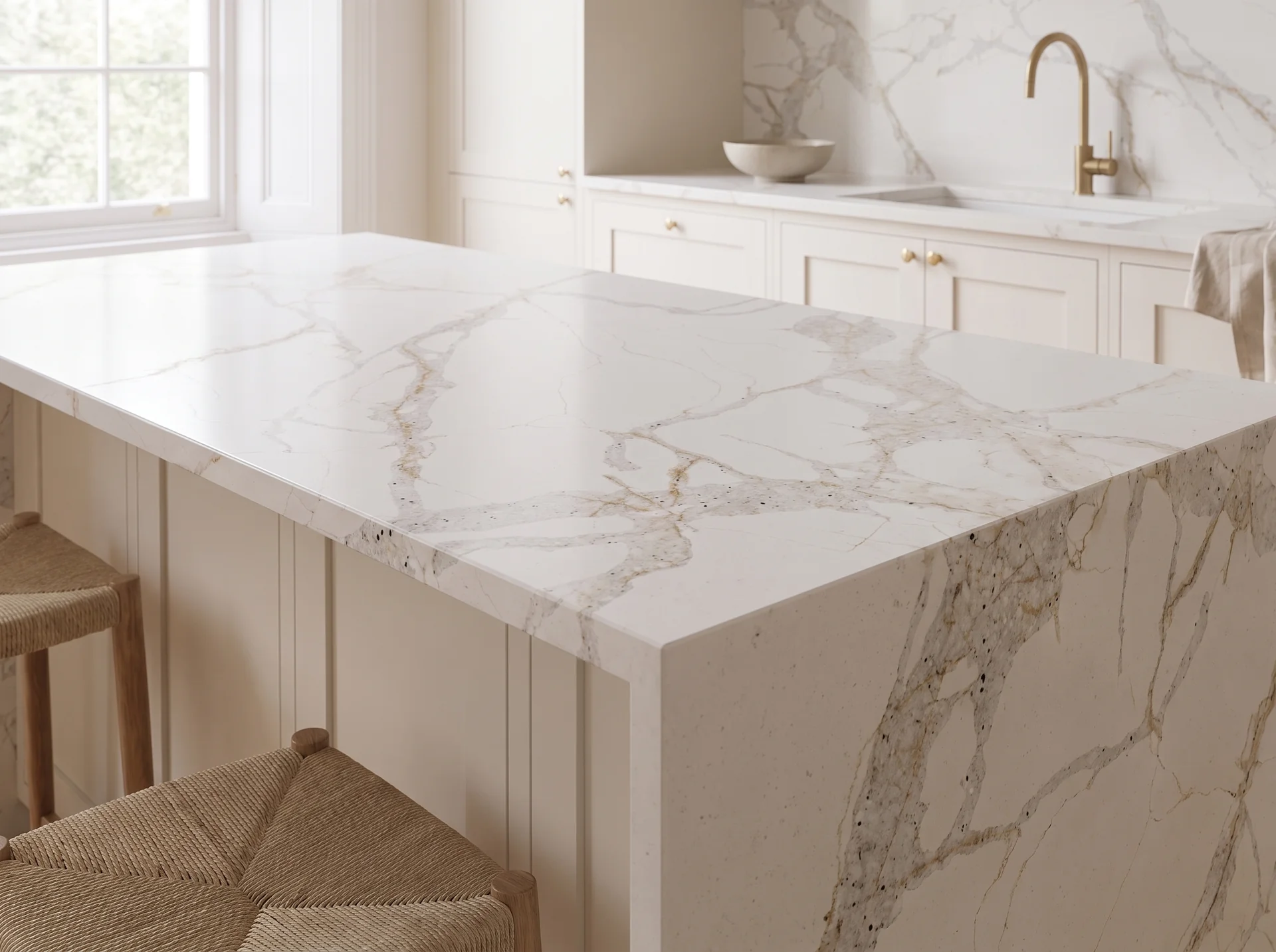 Bali quartz worktop close-up showing surface detail