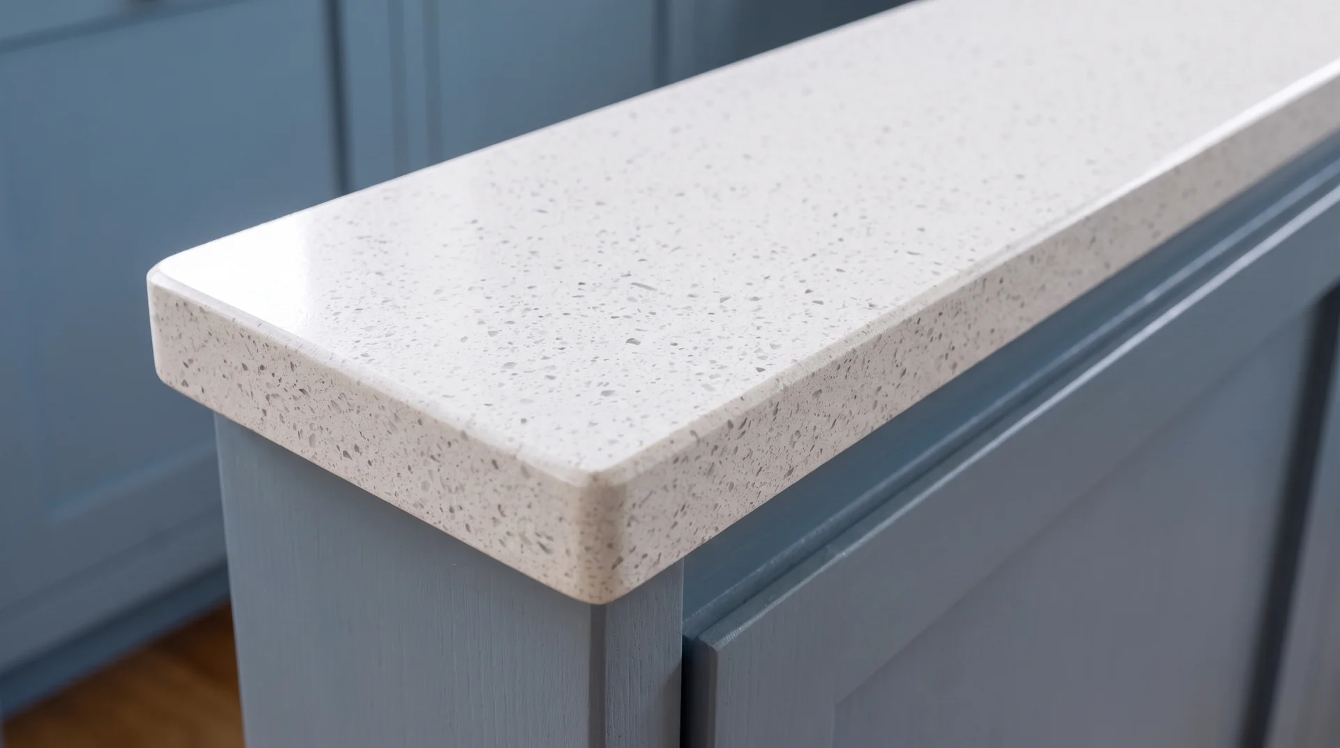 Stellar Branco quartz worktop close-up showing surface detail