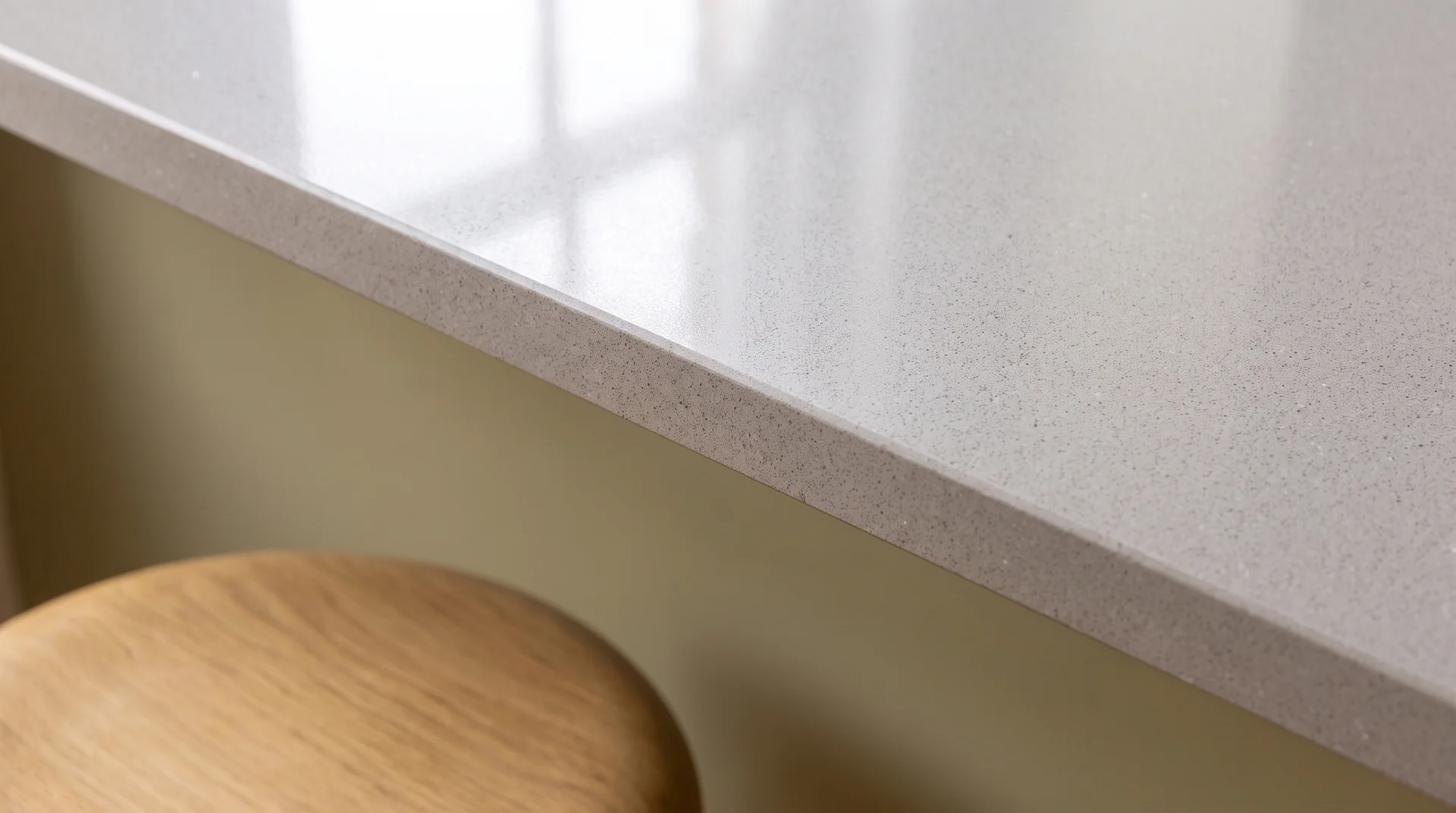 Ice Gris quartz worktop close-up showing surface detail