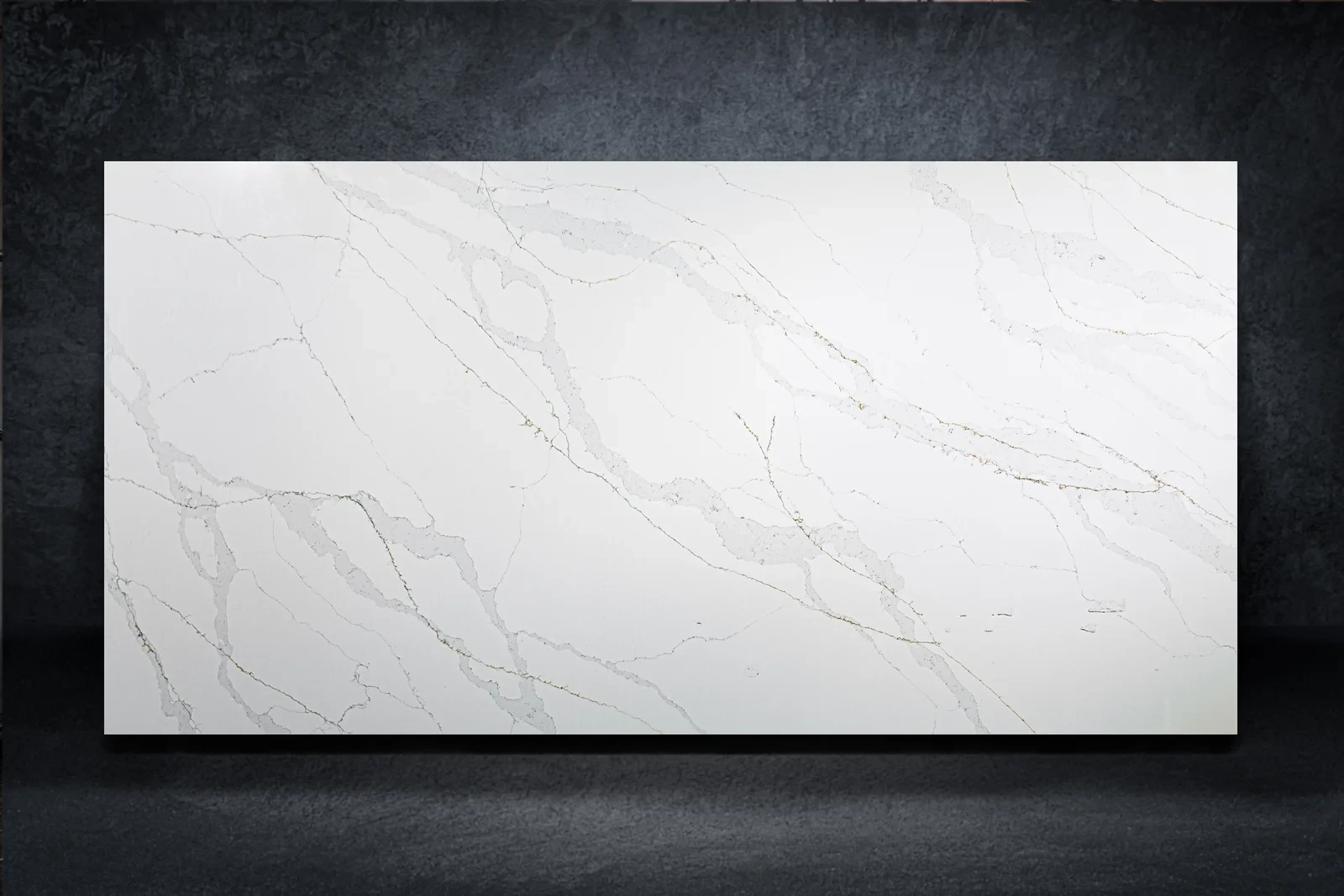 Full slab view of Calacatta Light by Modern Quartz Stone