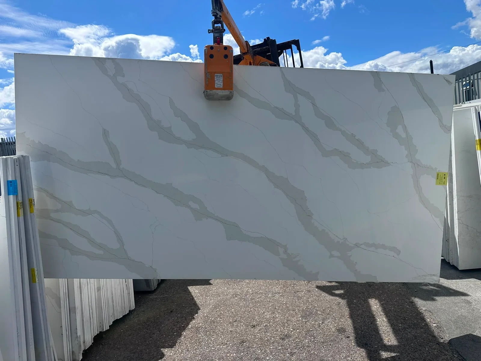 Full slab view of Calacatta Gold Extra by Modern Quartz Stone
