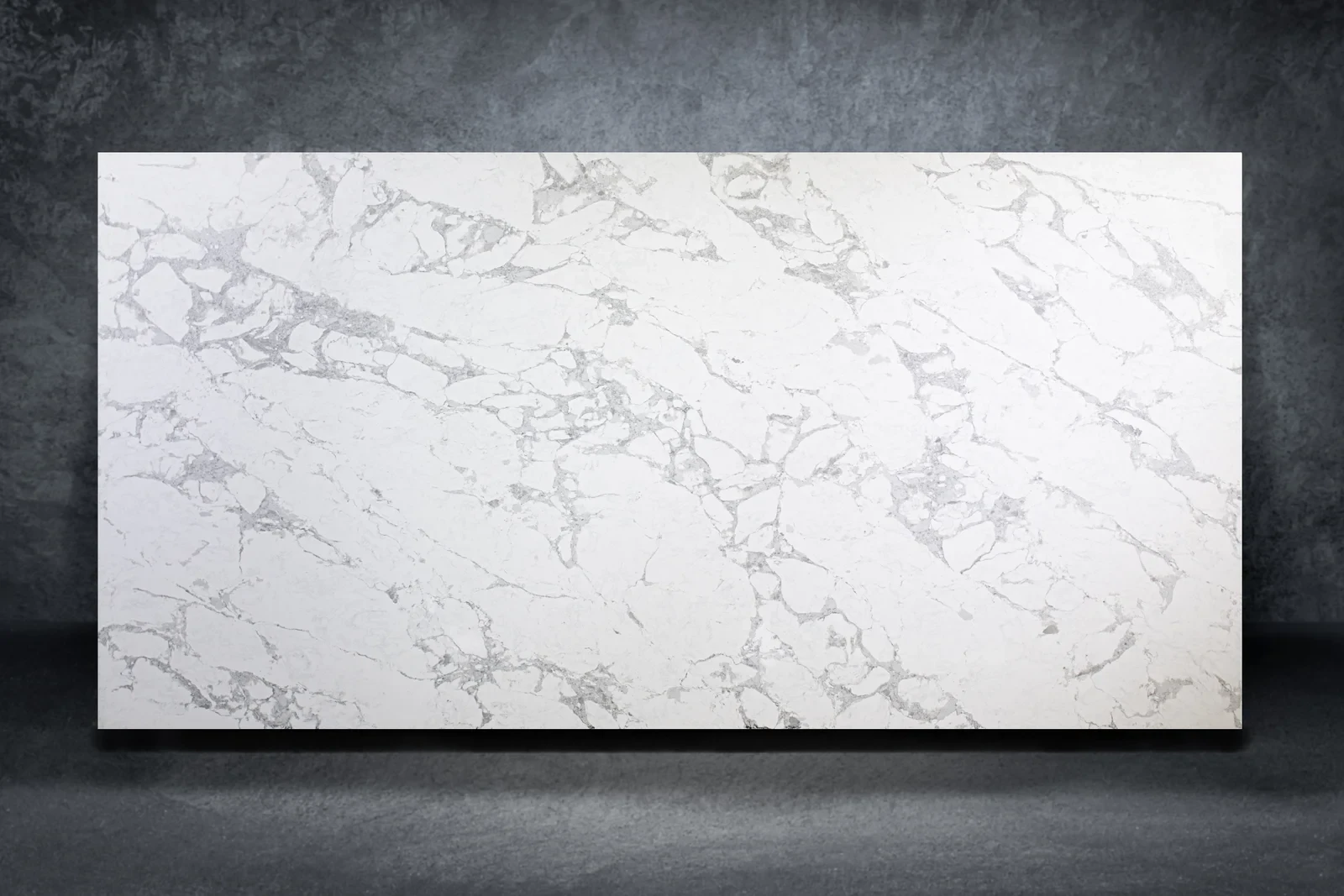Full slab view of Bianco Eclipse by Modern Quartz Stone