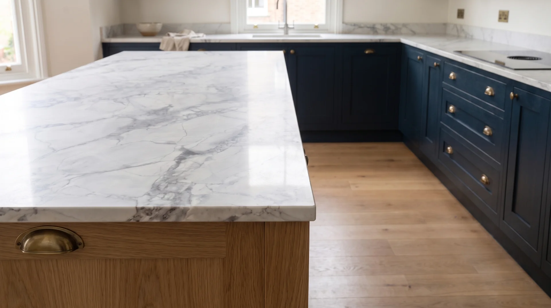 Moonrock quartz worktop close-up showing surface detail