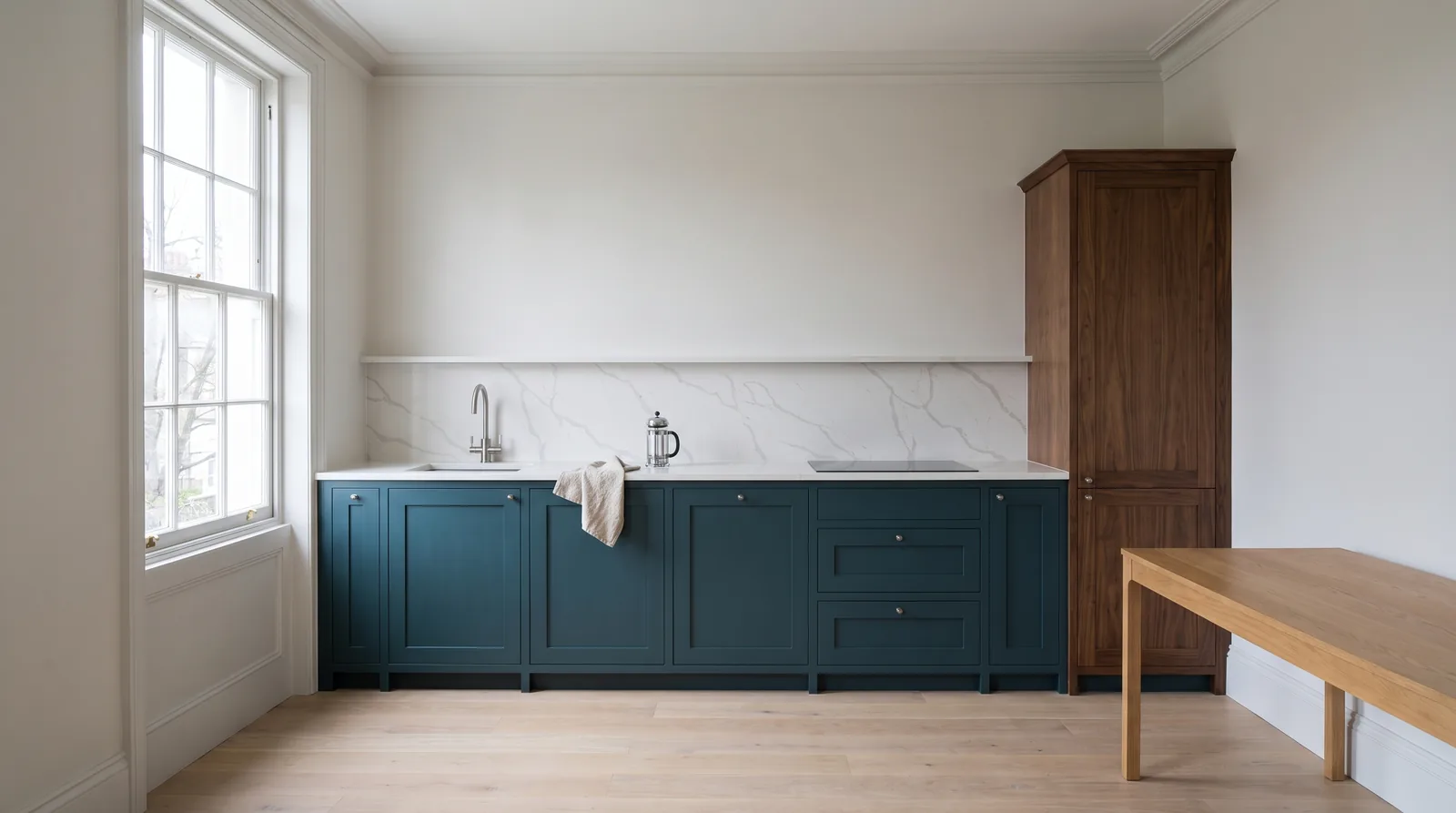 Lugano Gold NobleStone worktop in a wide kitchen view