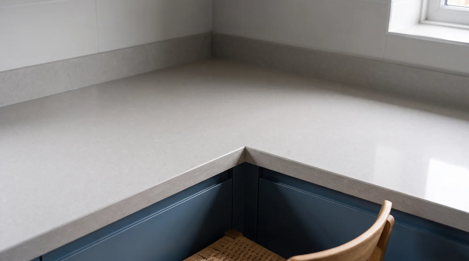 Luna Grey NobleStone worktop in a close kitchen detail view