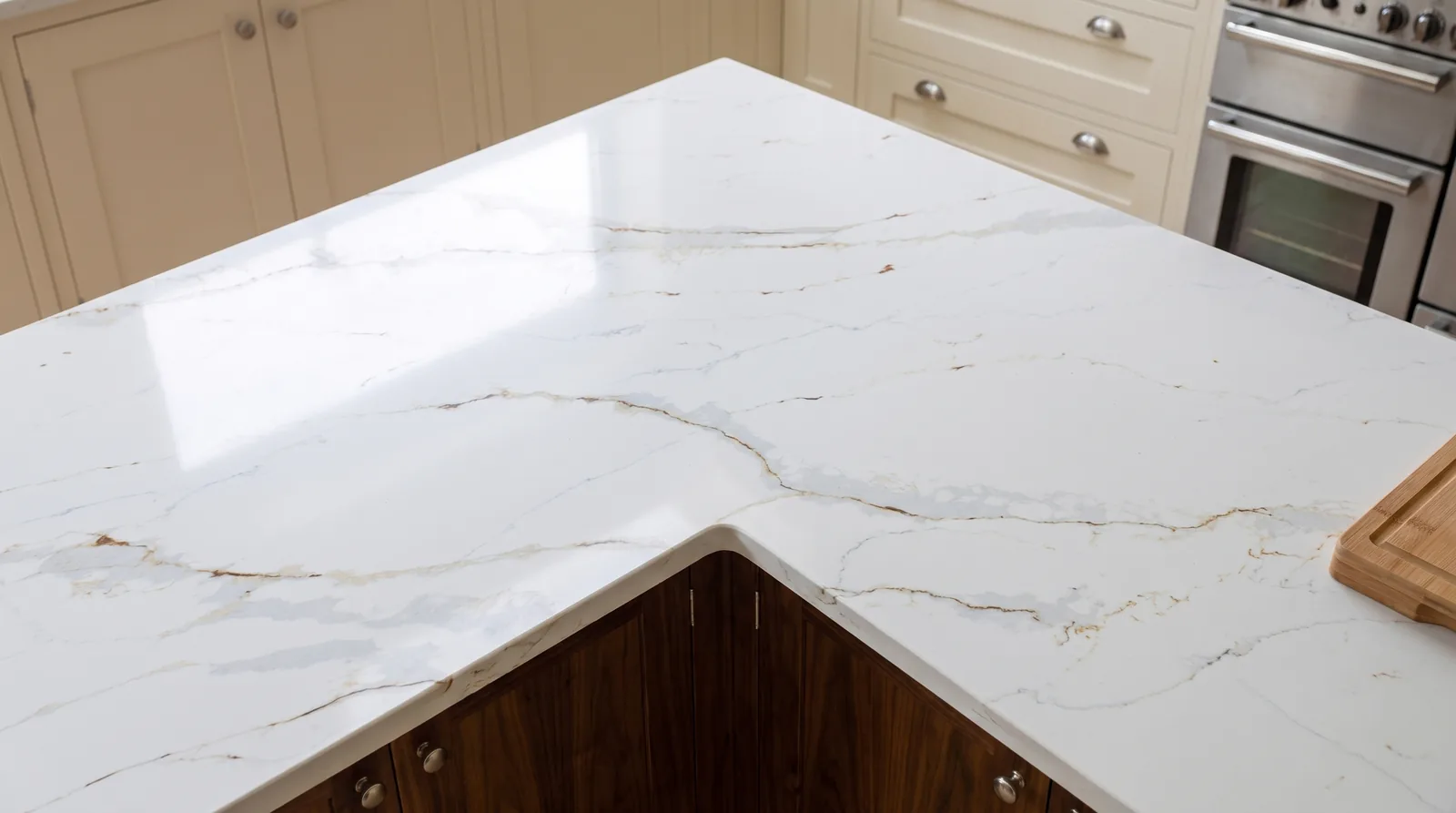 Madrid NobleStone worktop in a close kitchen detail view