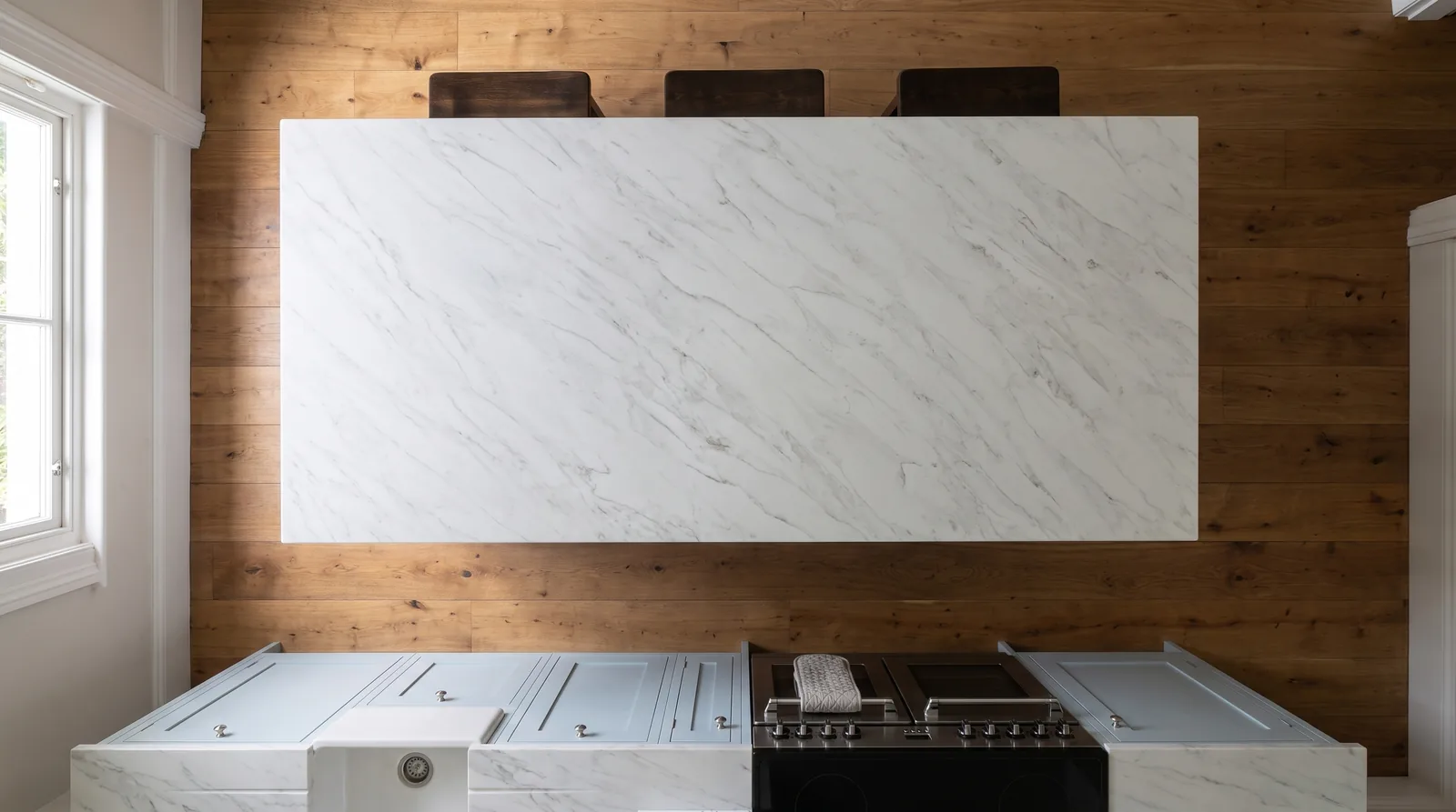 Marbella NobleStone worktop in an overhead kitchen view