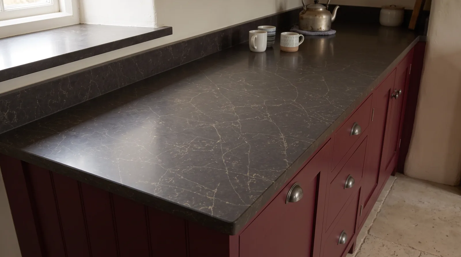 Marrakesh NobleStone worktop in a close kitchen detail view