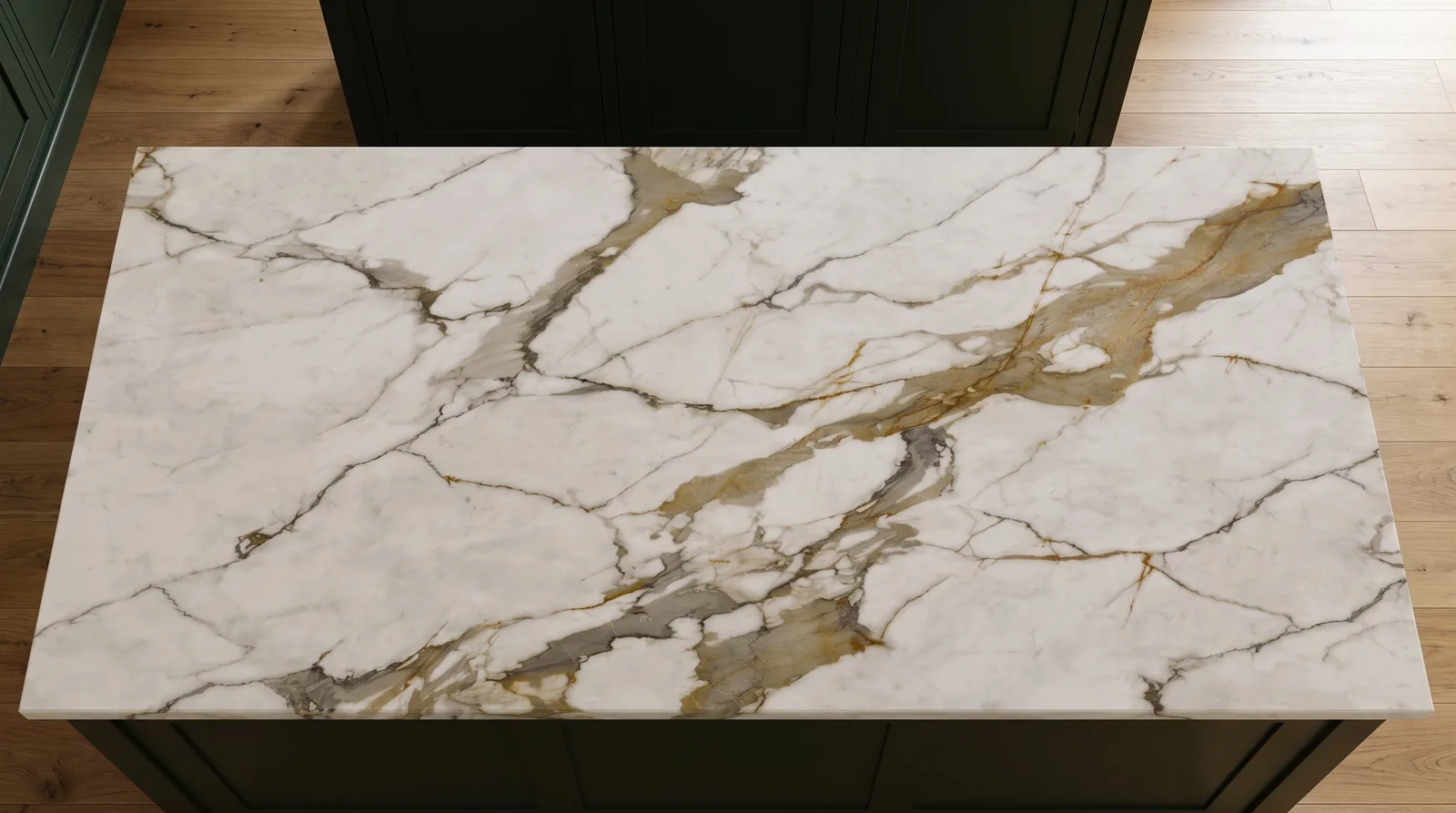 Milano 3D NobleStone worktop in an overhead kitchen view
