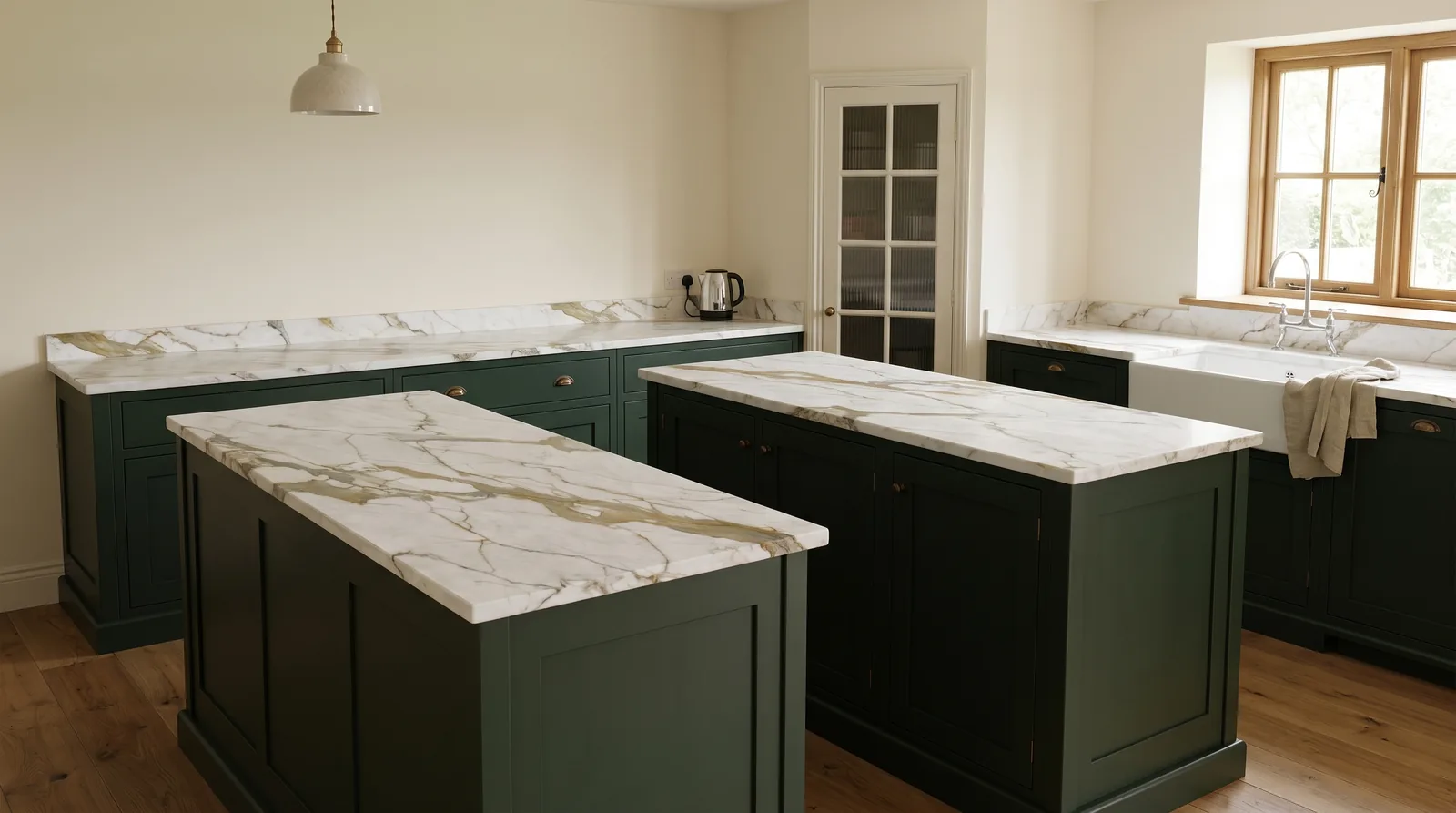 Milano 3D NobleStone worktop in a wide kitchen view