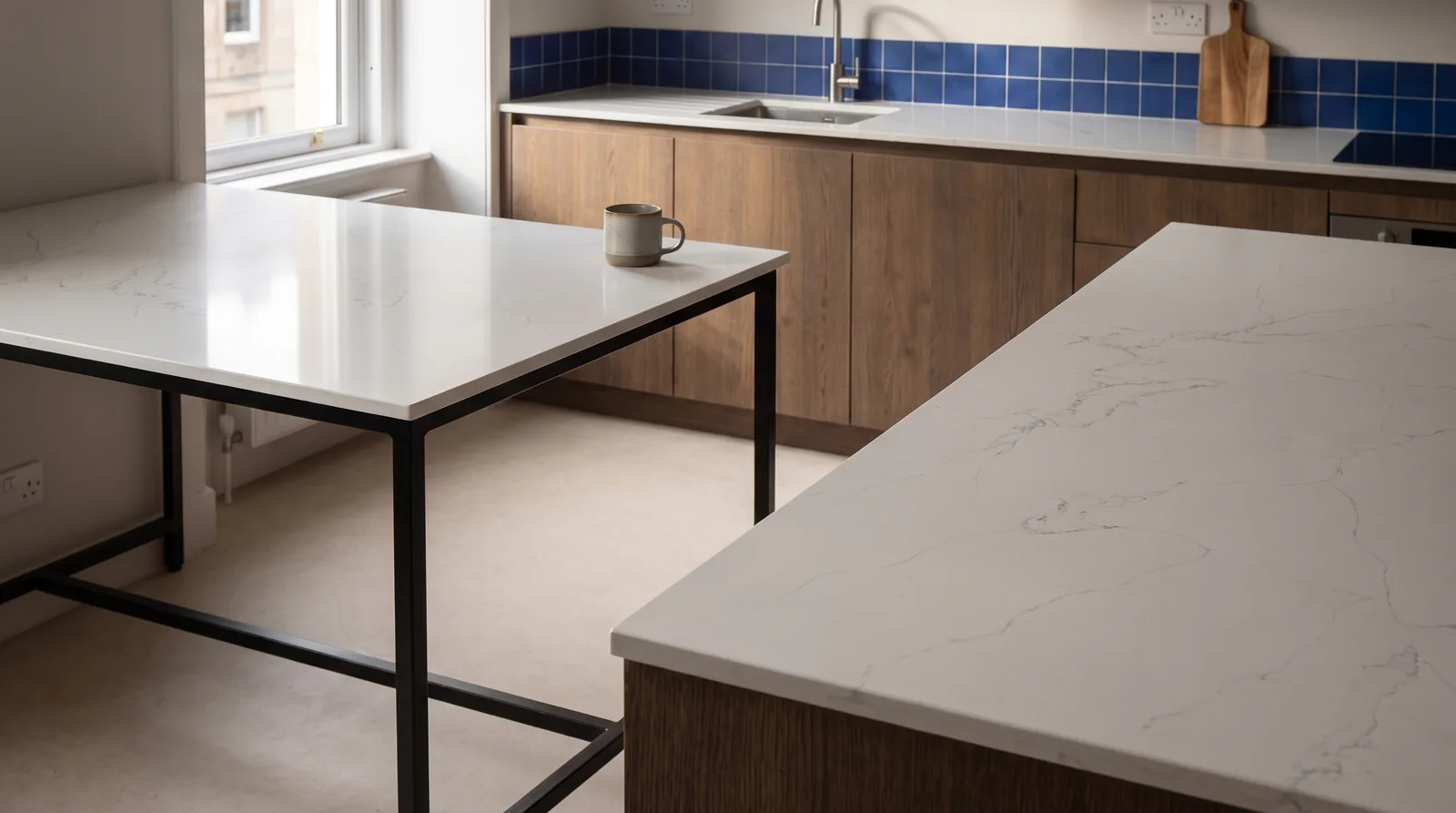 Modena NobleStone worktop in a close kitchen detail view