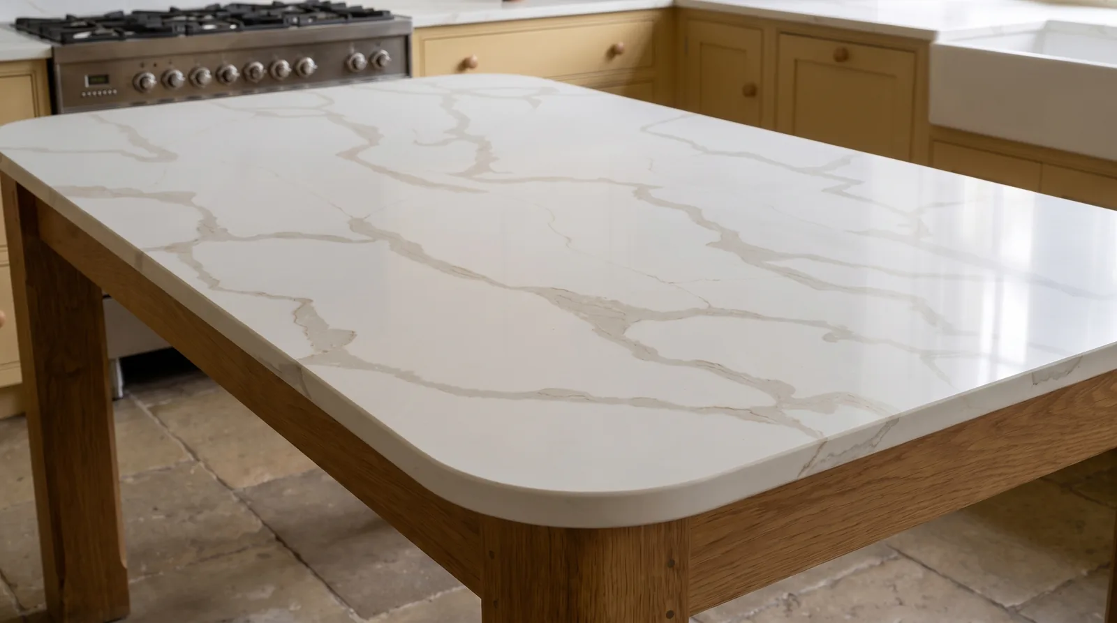 Rio NobleStone worktop in a close kitchen detail view