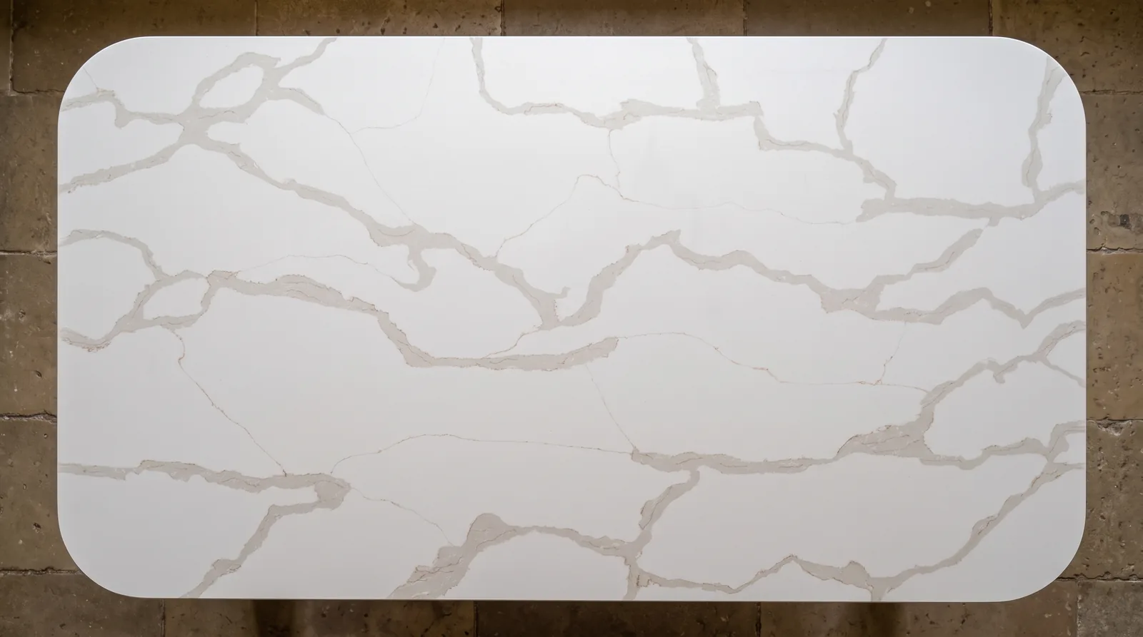 Rio NobleStone worktop in an overhead kitchen view