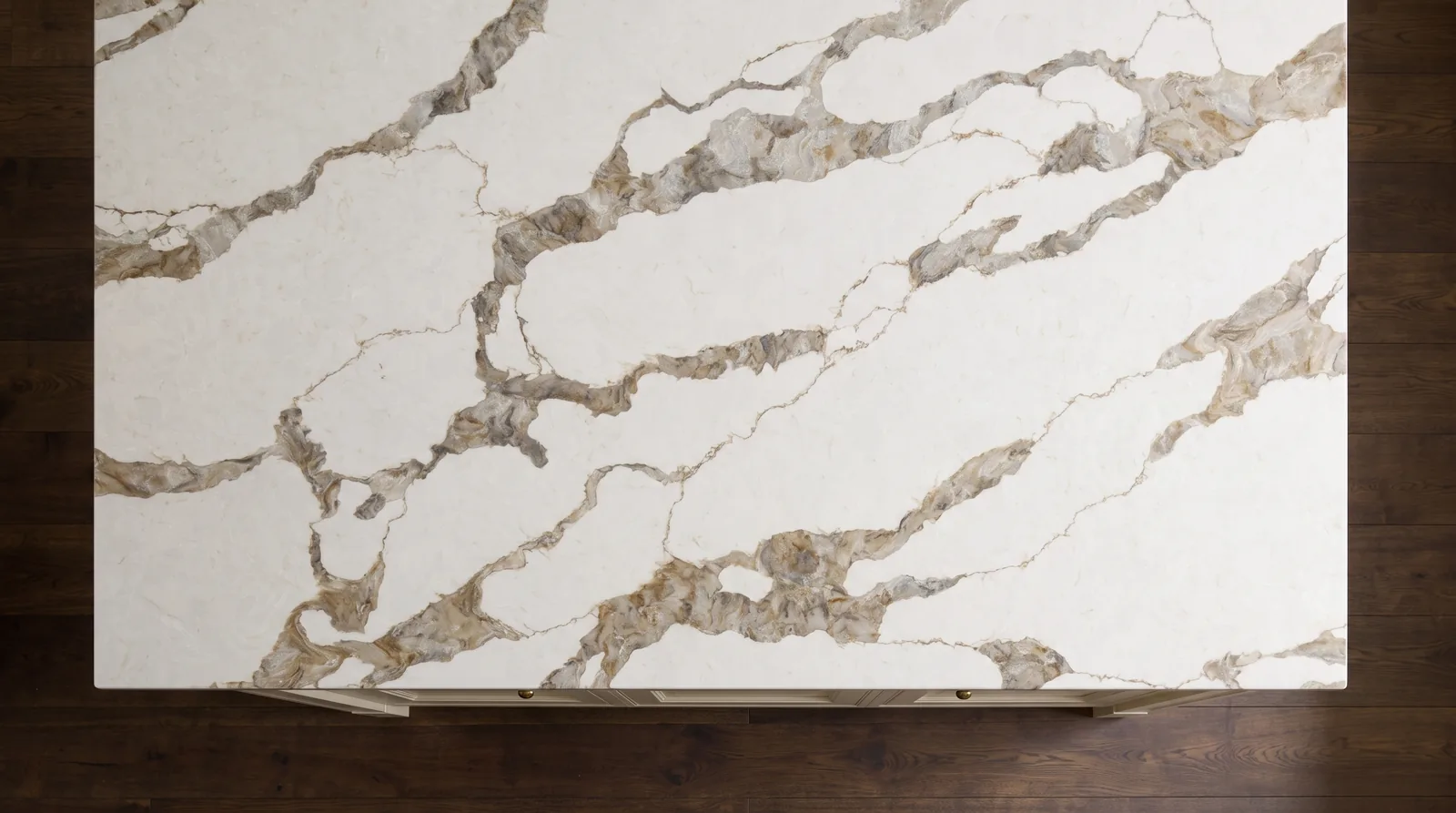 Royale NobleStone worktop in an overhead kitchen view