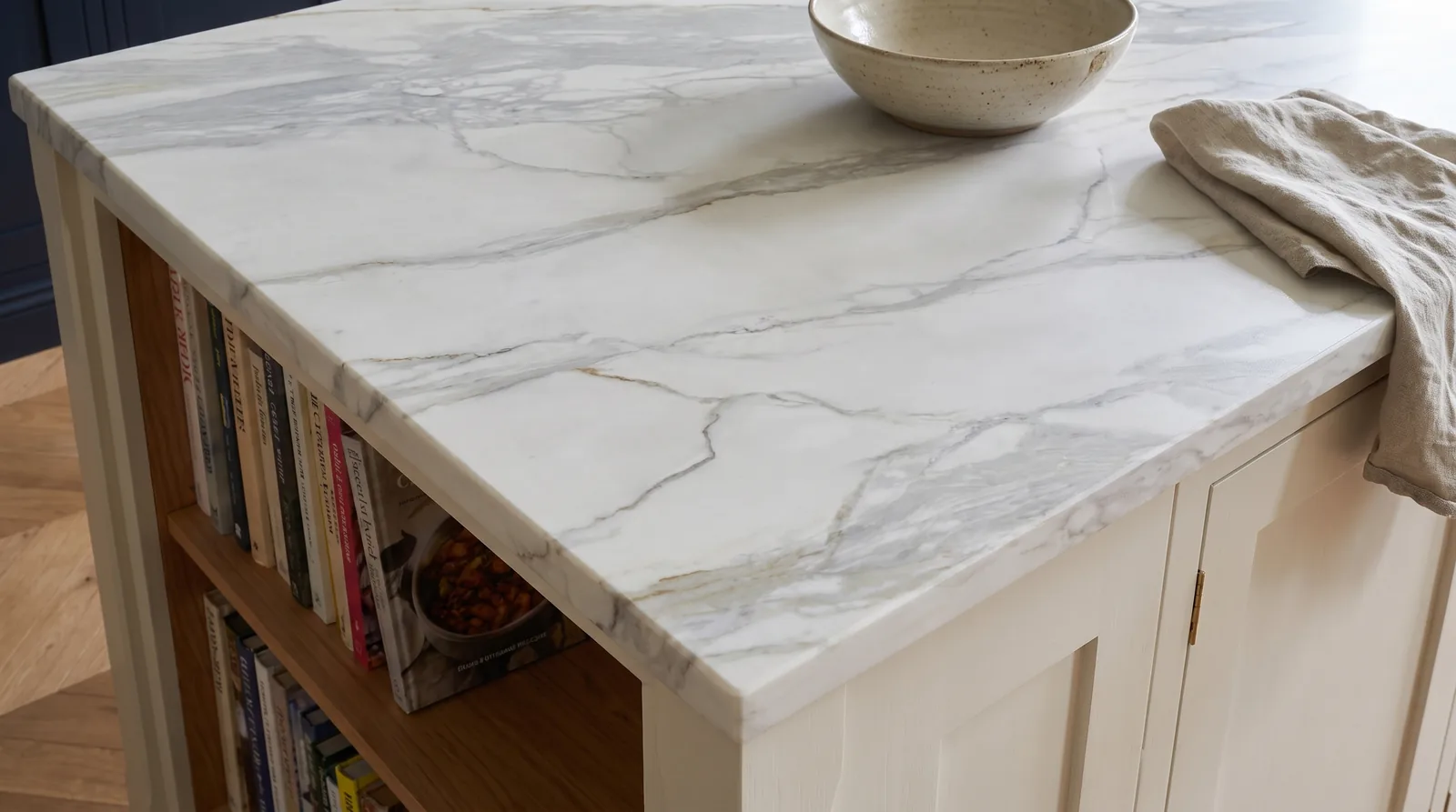 Santiago 3D NobleStone worktop in a close kitchen detail view