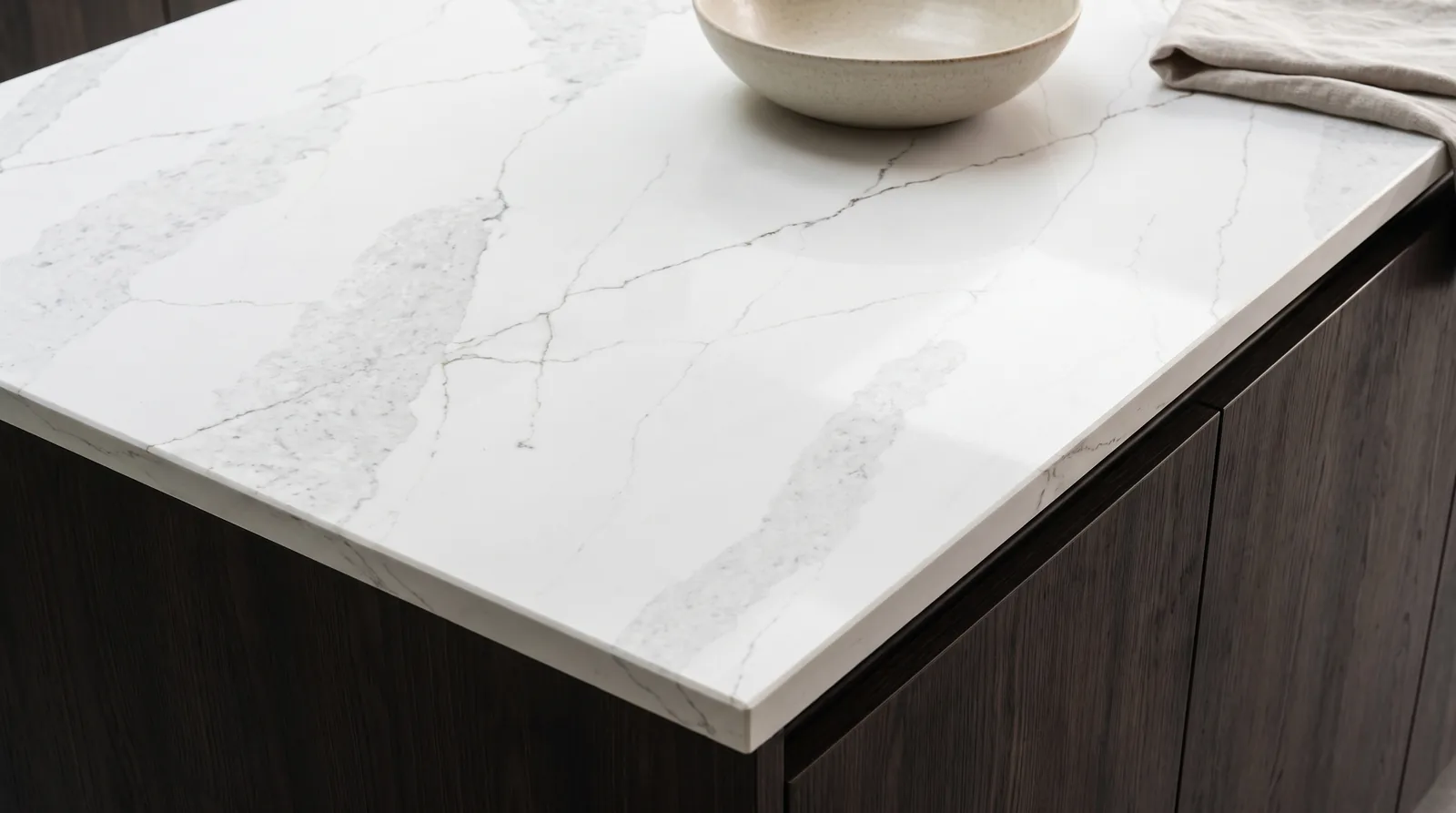 Sicily NobleStone worktop in a close kitchen detail view