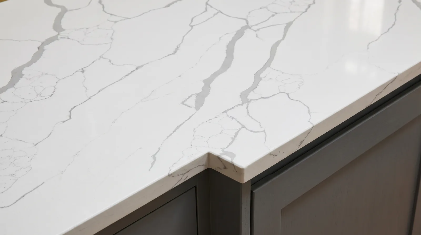 Sydney Grey NobleStone worktop in a close kitchen detail view