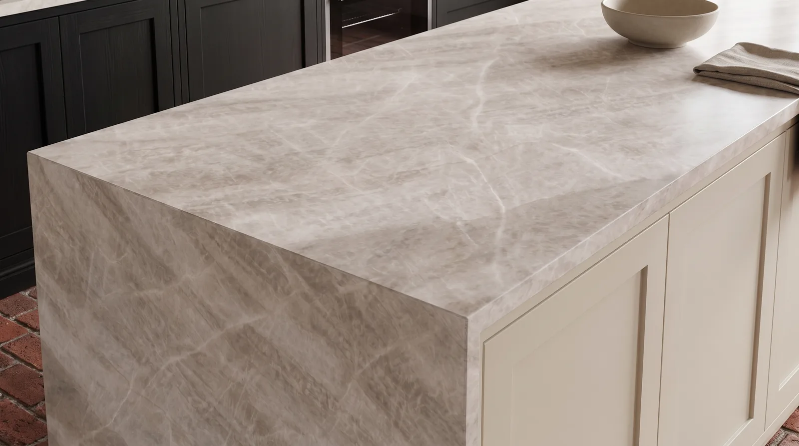 Taj Classic 3D NobleStone worktop in a close kitchen detail view