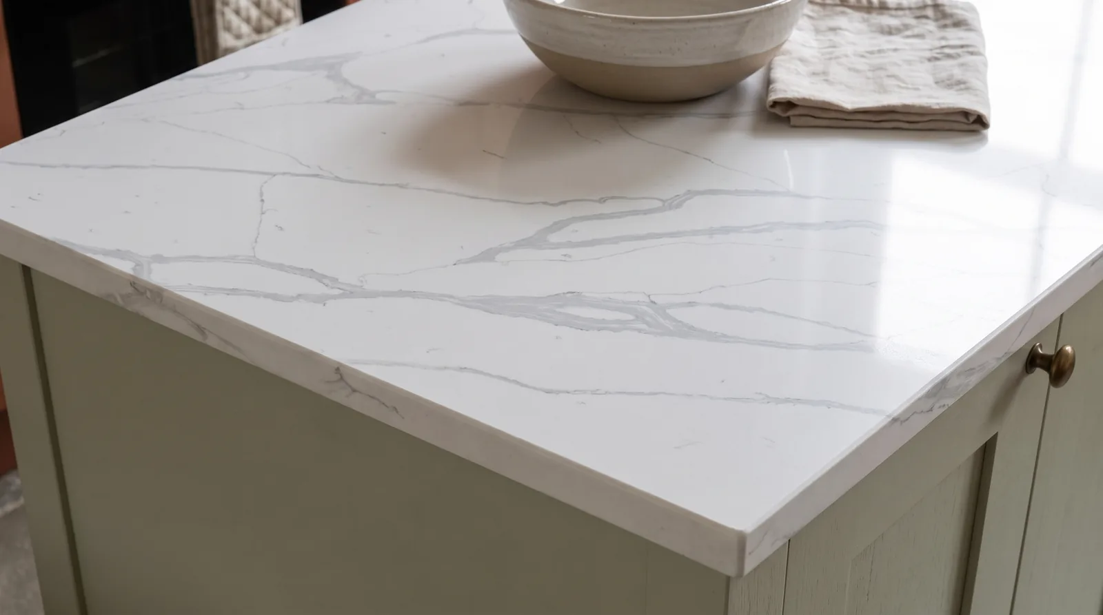 Verona NobleStone worktop in a close kitchen detail view