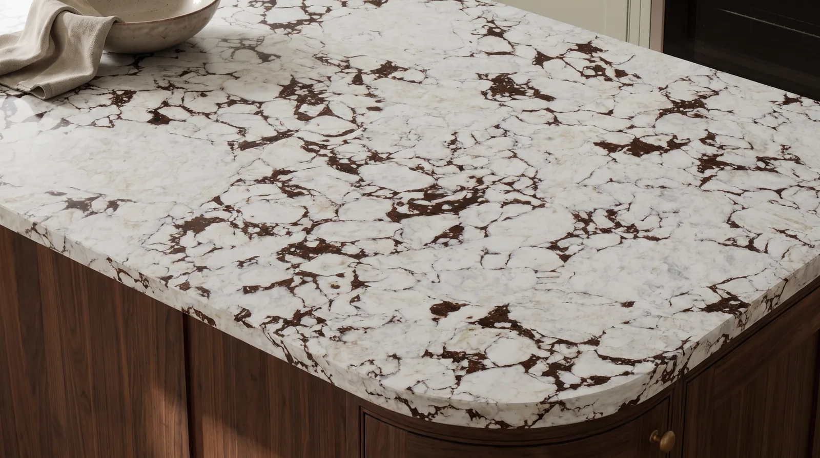 Viola NobleStone worktop in a close kitchen detail view