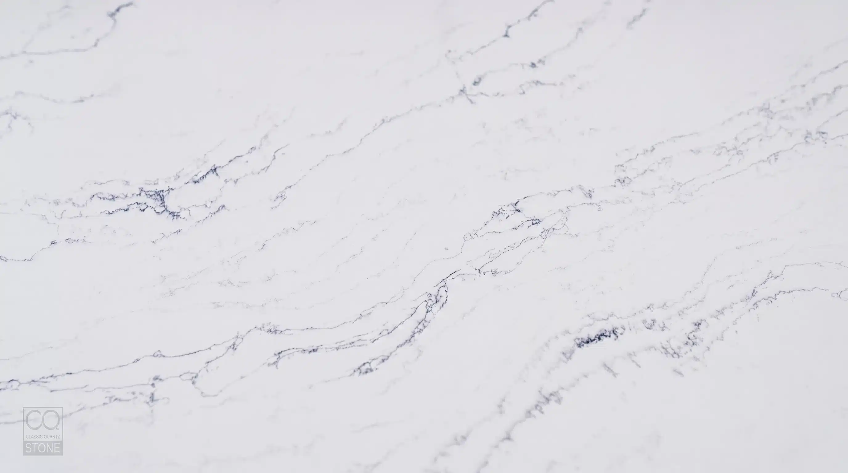 Close-up of Statuario Milan CQM313 quartz worktop surface detail