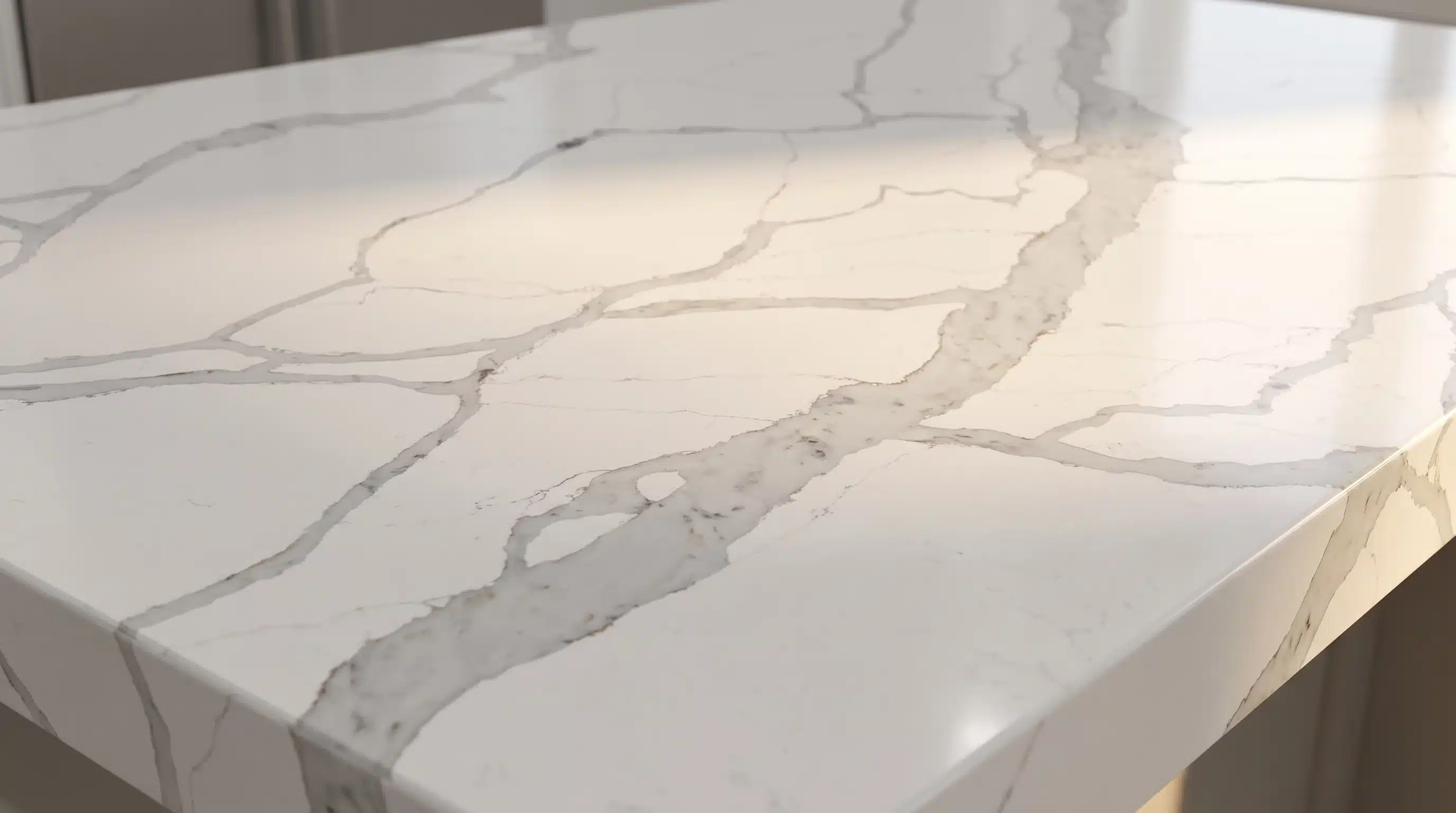Close-up of Torrano Grey CQM447 quartz worktop surface detail
